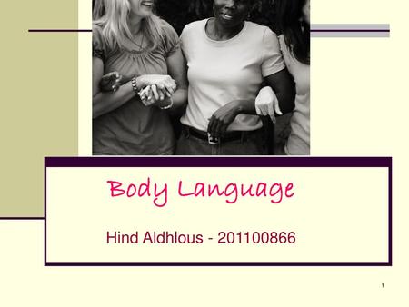 Body Language Hind Aldhlous - 201100866.