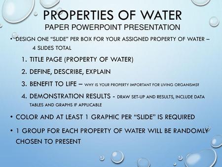 Properties of water paper PowerPoint presentation