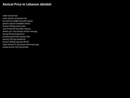 Xenical Price In Lebanon Jdeideh