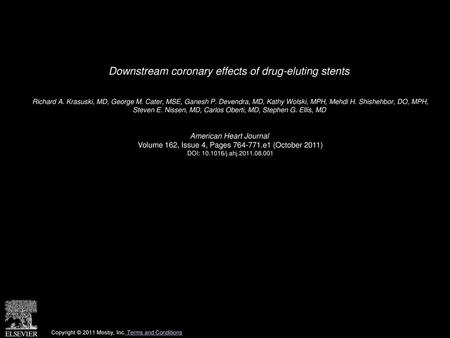 Downstream coronary effects of drug-eluting stents
