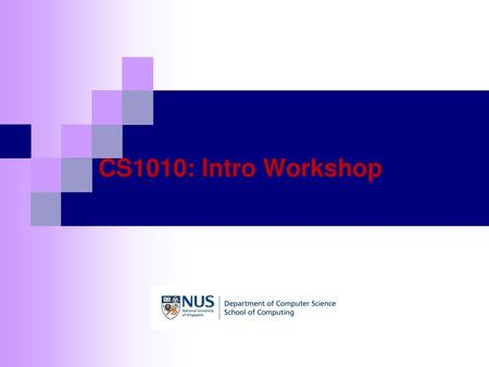 CS1010: Intro Workshop.