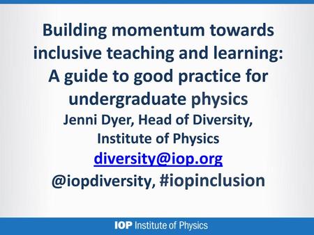Building momentum towards inclusive teaching and learning: