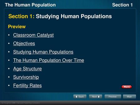 Section 1: Studying Human Populations