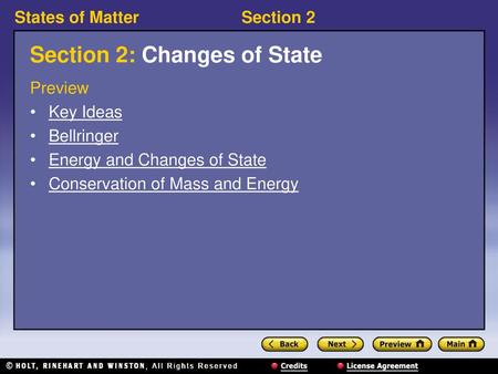 Section 2: Changes of State