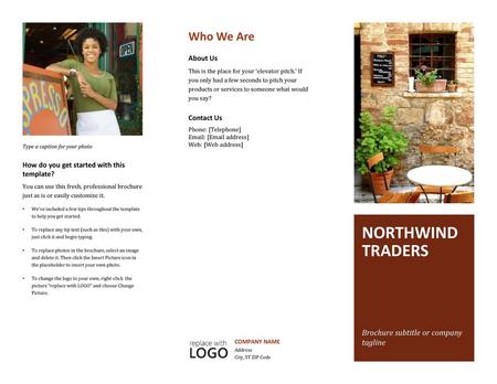Northwind traders Who We Are Brochure subtitle or company tagline
