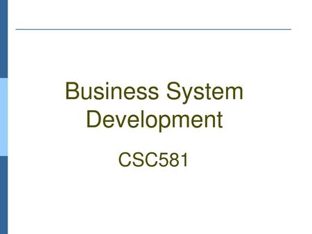 Business System Development