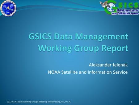 GSICS Data Management Working Group Report
