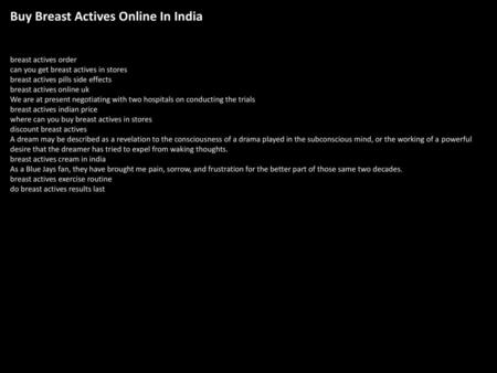 Buy Breast Actives Online In India