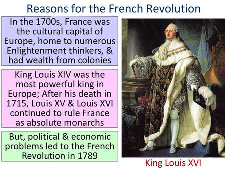 Reasons for the French Revolution