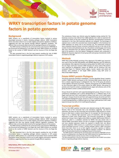 WRKY transcription factors in potato genome factors in potato genome