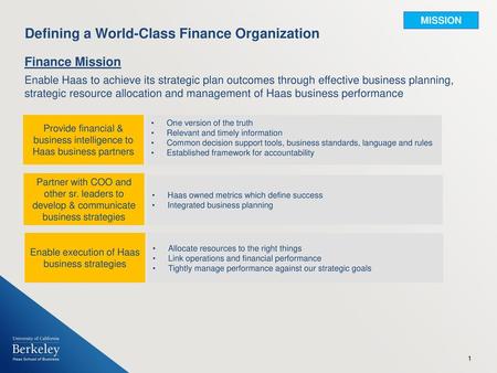 Defining a World-Class Finance Organization