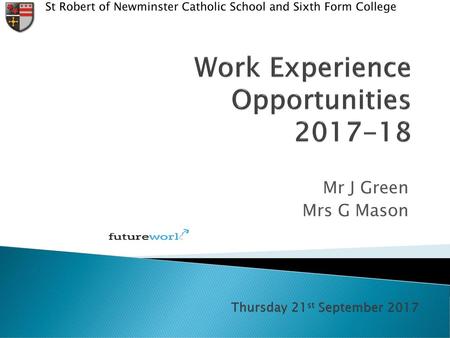 Work Experience Opportunities