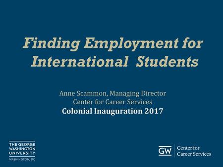 Finding Employment for International Students