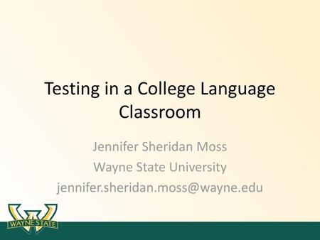 Testing in a College Language Classroom