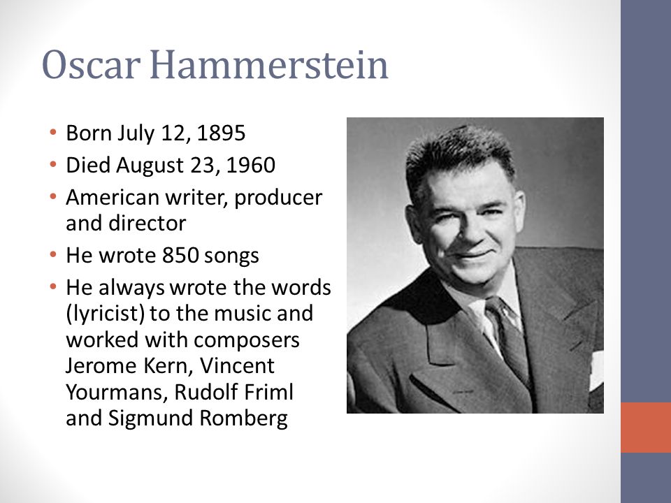 Image result for oscar hammerstein dies