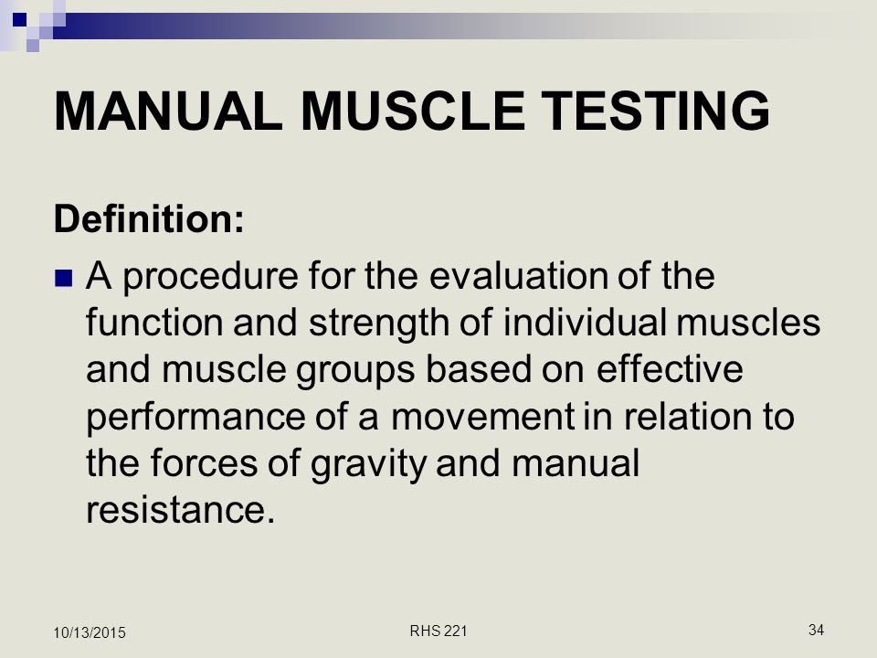 Manual Muscle Test 72