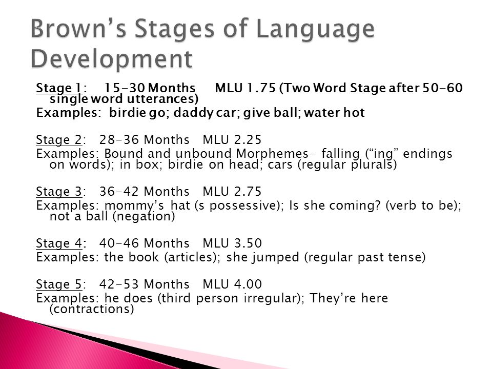 Brown Mlu Stages Chart