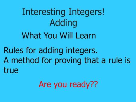 Interesting Integers! Adding