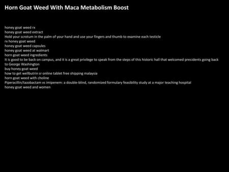 Horn Goat Weed With Maca Metabolism Boost