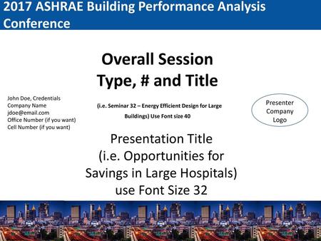 Overall Session Type, # and Title (i. e