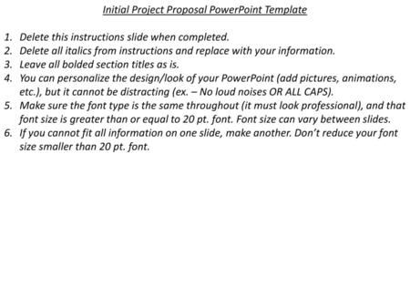Initial Project Proposal PowerPoint Template