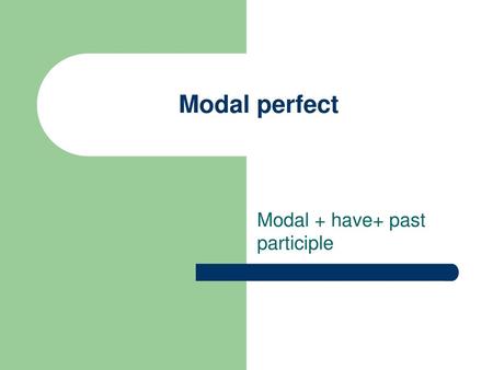Modal + have+ past participle