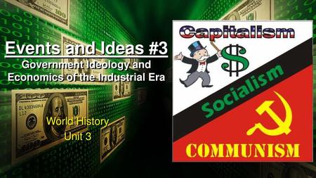 Events and Ideas #3 Government Ideology and Economics of the Industrial Era World History Unit 3.