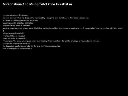 Mifepristone And Misoprostol Price In Pakistan