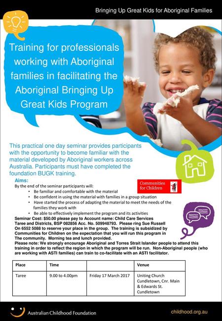 Bringing Up Great Kids for Aboriginal Families