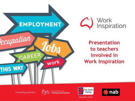 Presentation to teachers involved in Work Inspiration
