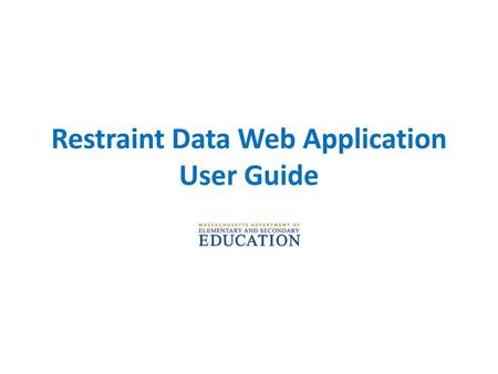 Restraint Data Web Application User Guide