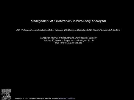 Management of Extracranial Carotid Artery Aneurysm