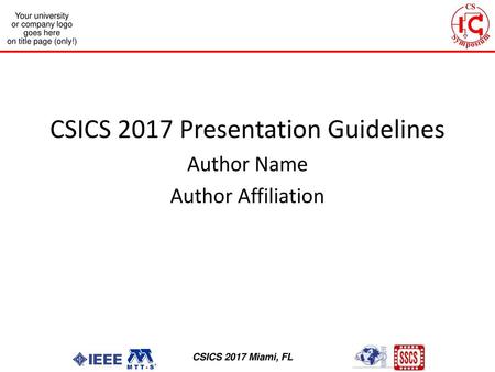 CSICS 2017 Presentation Guidelines