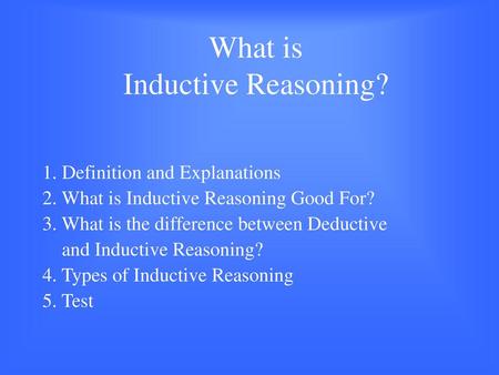 What is Inductive Reasoning?