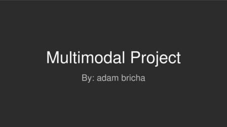 Multimodal Project By: adam bricha.