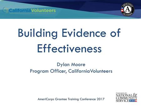 Building Evidence of Effectiveness