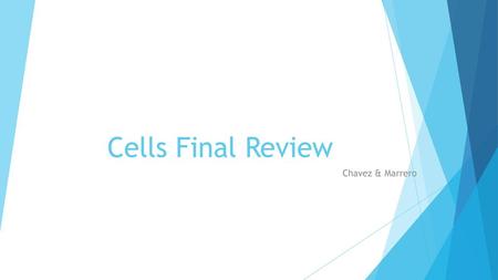 Cells Final Review Chavez & Marrero.