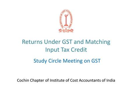 Study Circle Meeting on GST