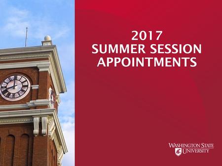 2017 SUMMER SESSION APPOINTMENTS