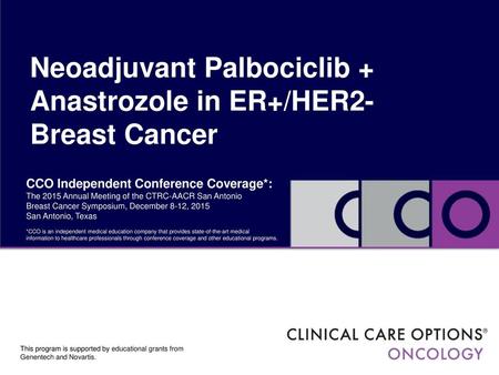 Neoadjuvant Palbociclib + Anastrozole in ER+/HER2- Breast Cancer