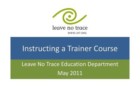 Instructing a Trainer Course