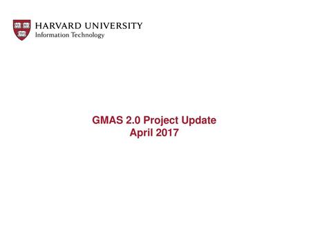 GMAS 2.0 Project Update April 2017