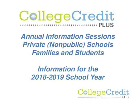 College Credit Plus September 2017