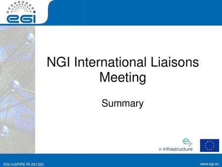 NGI International Liaisons Meeting