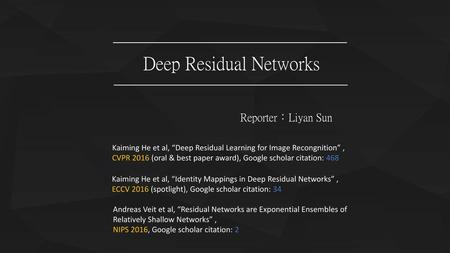 Deep Residual Networks