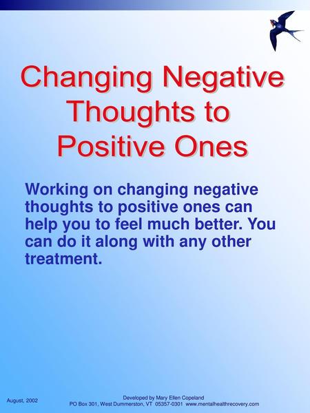 Changing Negative Thoughts to Positive Ones