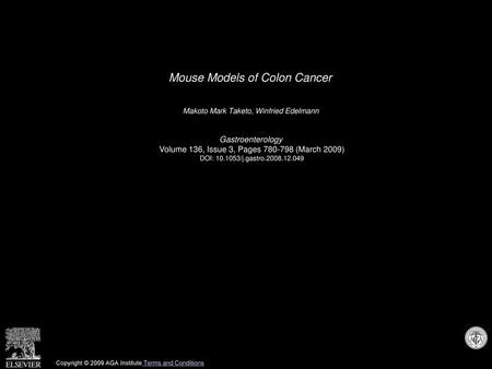 Mouse Models of Colon Cancer