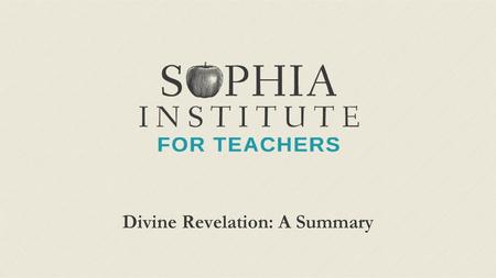 Divine Revelation: A Summary