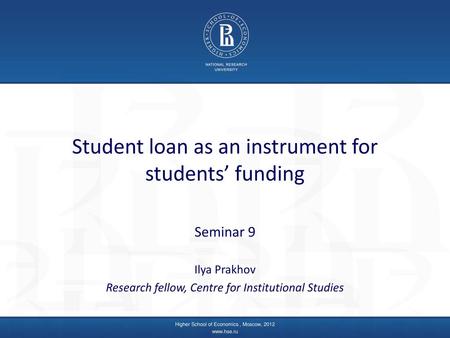 Student loan as an instrument for students’ funding