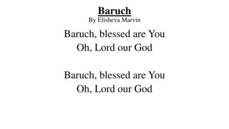 Baruch By Elisheva Marvin